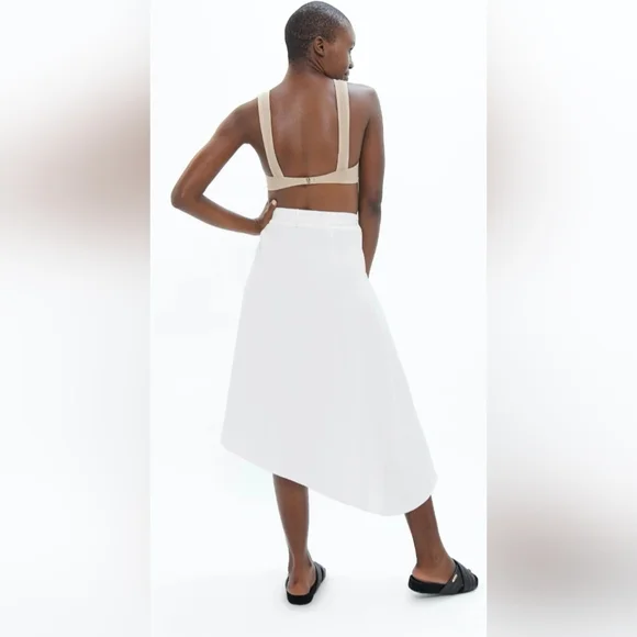 NWT 1 PEOPLE Mallorca Asymmetric Skirt White Dove ( Size: L)
